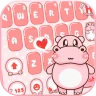 Pink Cute Hippo Thème icon