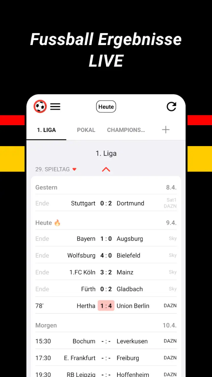 Fußball Ergebnisse (Footy) screenshot 1
