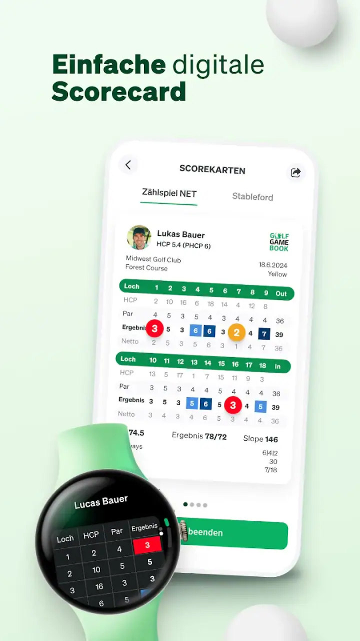 Golf GameBook Scorekarte & GPS screenshot 1
