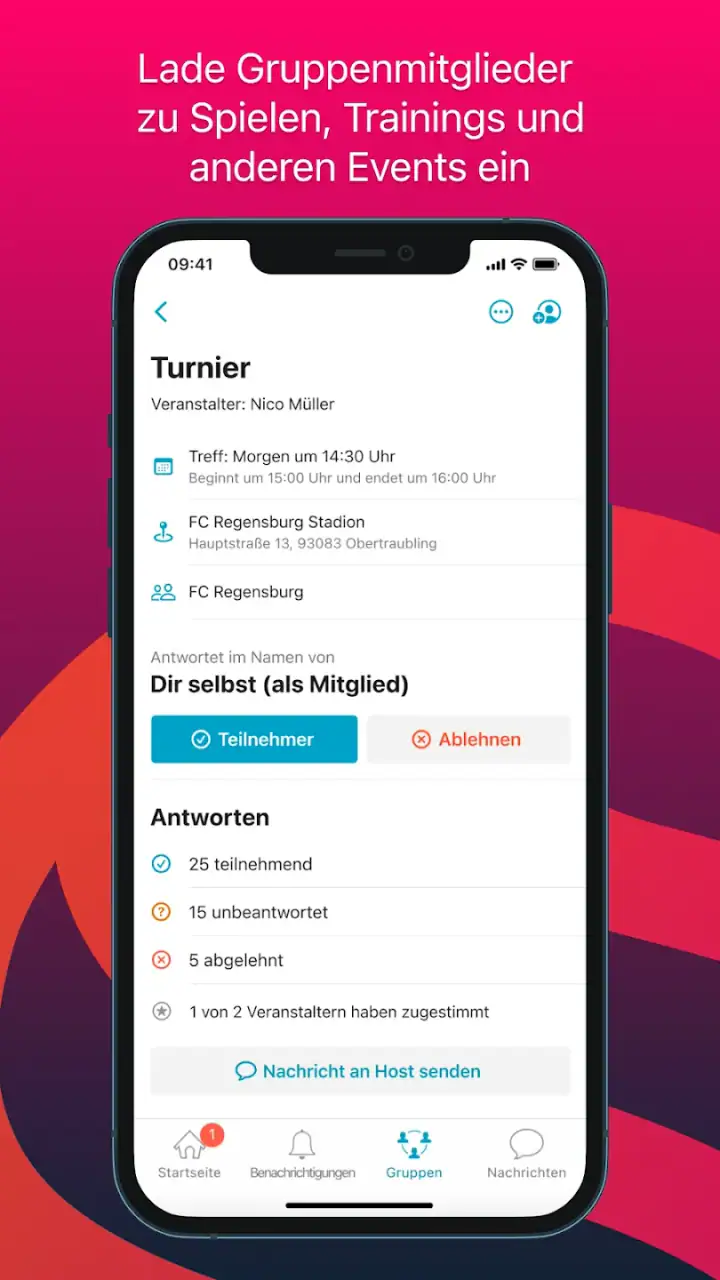 Spond; Mannschaftsorganisation screenshot 1