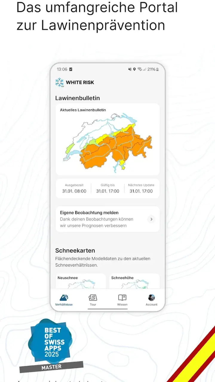 White Risk - SLF Lawinen-App screenshot 1