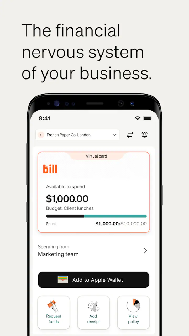 BILL Spend & Expense (Divvy) screenshot 1