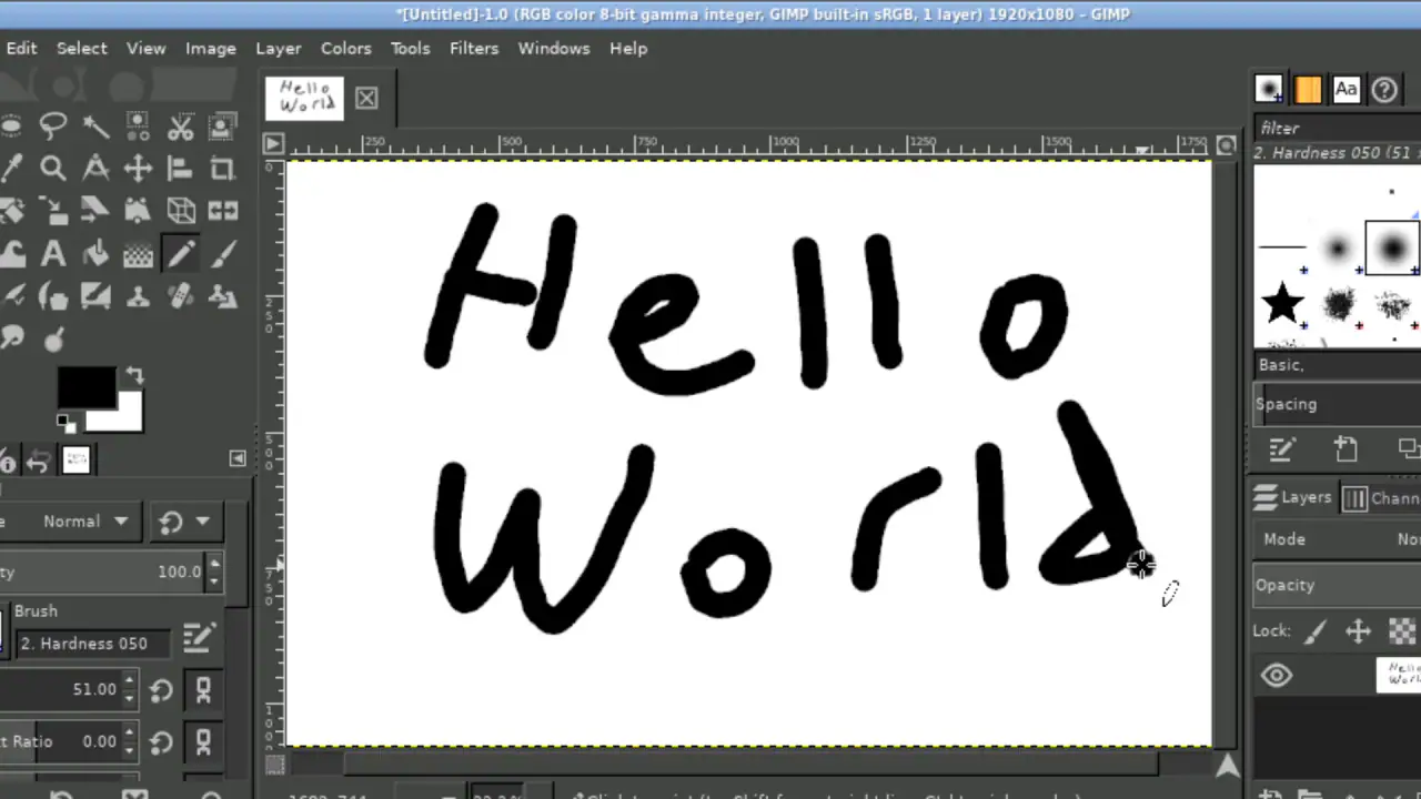GIMP screenshot 1