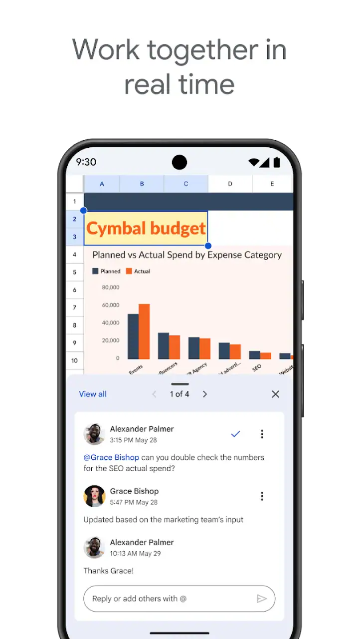 Google Sheets screenshot 1