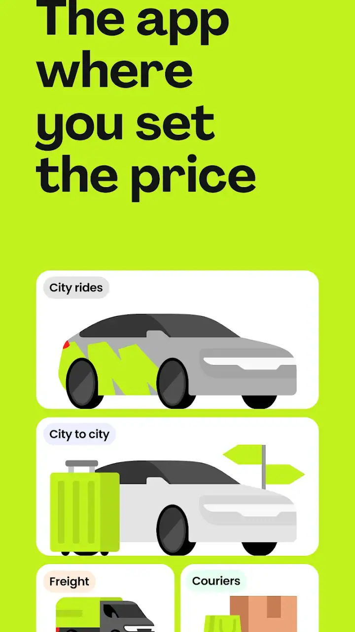 inDrive. Rides with fair fares screenshot 1
