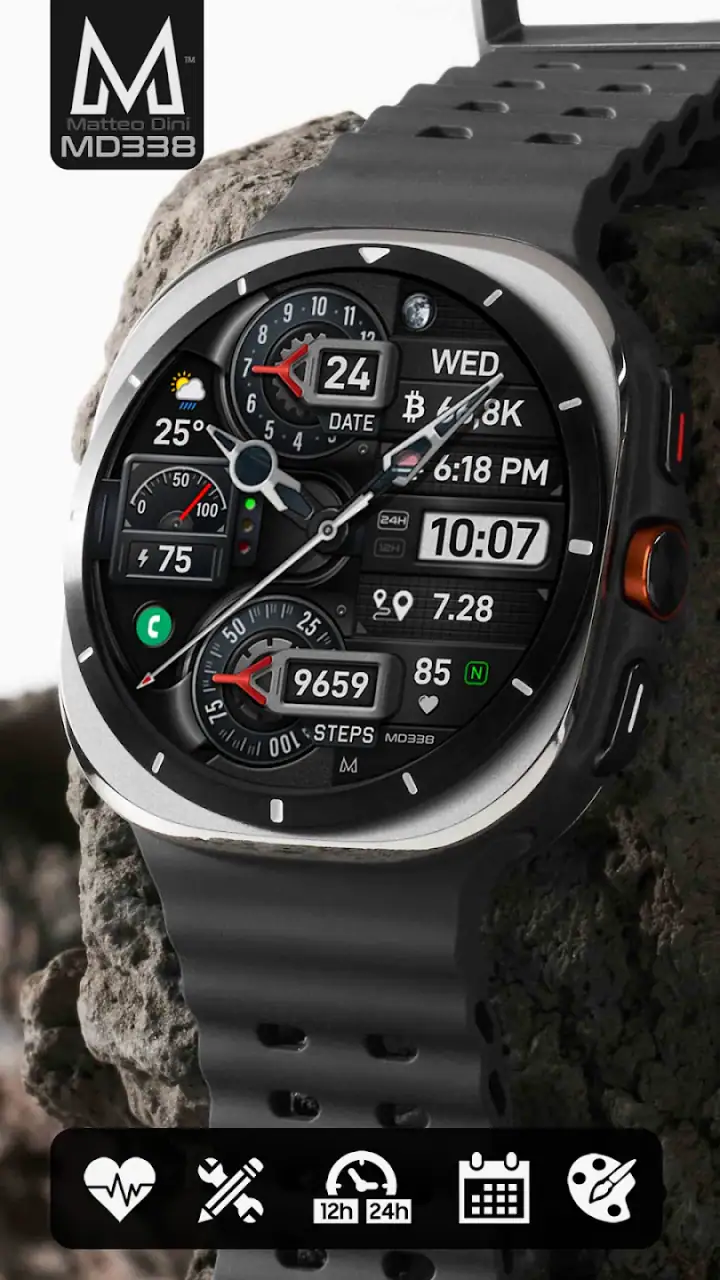 MD338 Hybrid watch face screenshot 1