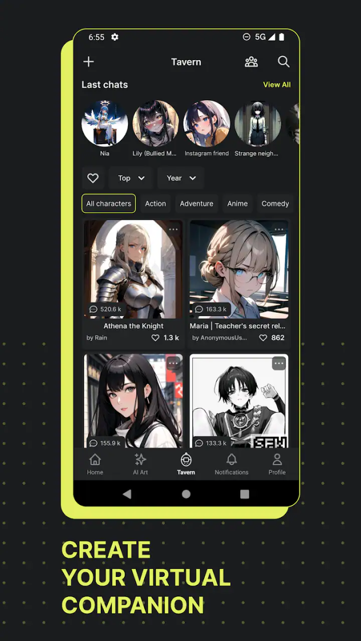 Moescape - Character AI & Art screenshot 1