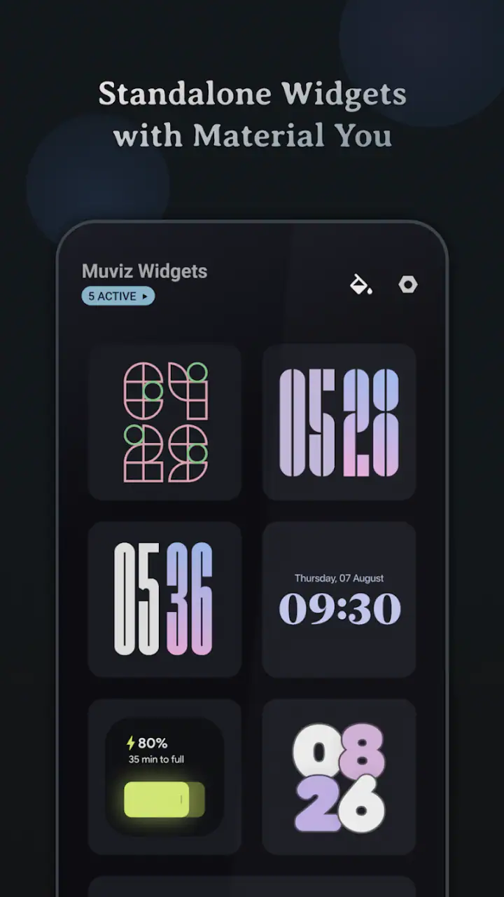Muviz Widgets: Clock, Music., screenshot 1