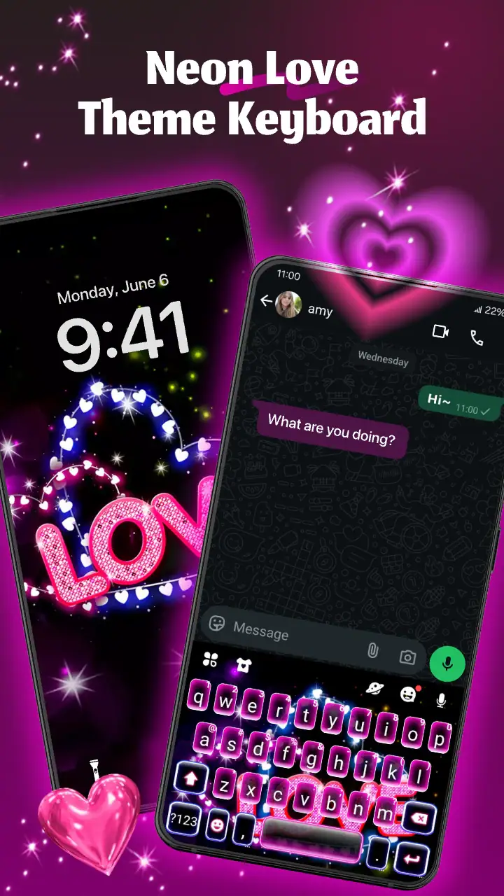 Neon Love Theme screenshot 1