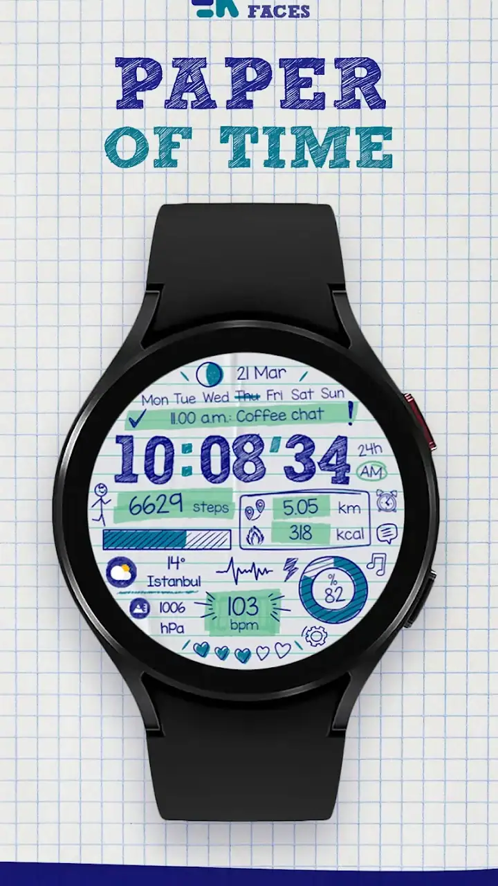 Paper of Time - Watch Face screenshot 1
