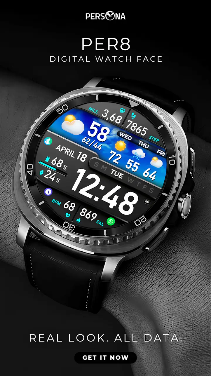 PER8 Digital Watch Face screenshot 1